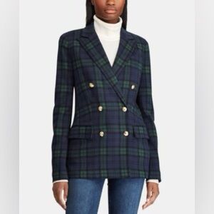 Plaid Double-Breasted Women's Blazer